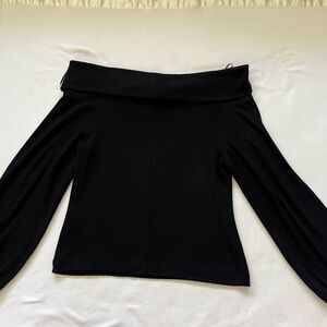 Black Banana Republic LUXE WOOL-BLEND OFF-SHOULDER TOP